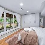 Spacious Bedroom With Garden View, Fridge, Workspace